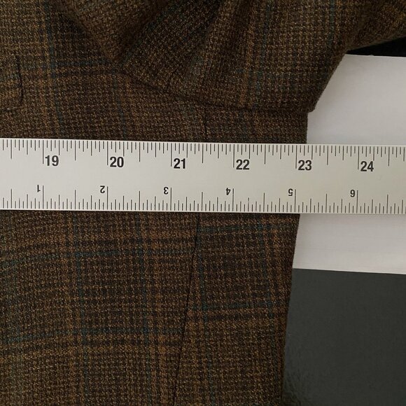 Vintage 60s 70s Kingsridge Sport Coat 44L 46L Brown Plaid Academia Ivy League - Picture 11 of 15